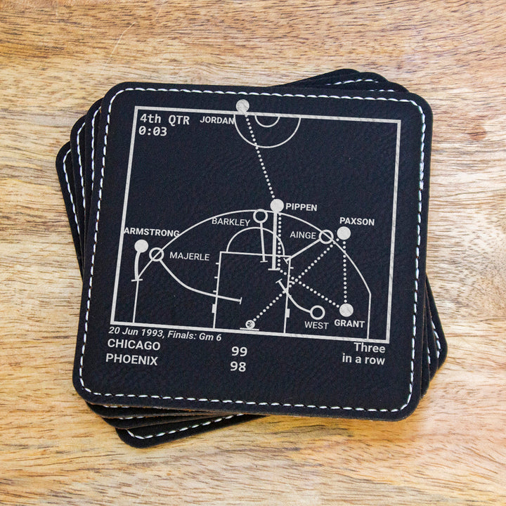 Chicago Bulls Greatest Plays: Leatherette Coasters (Set of 4)