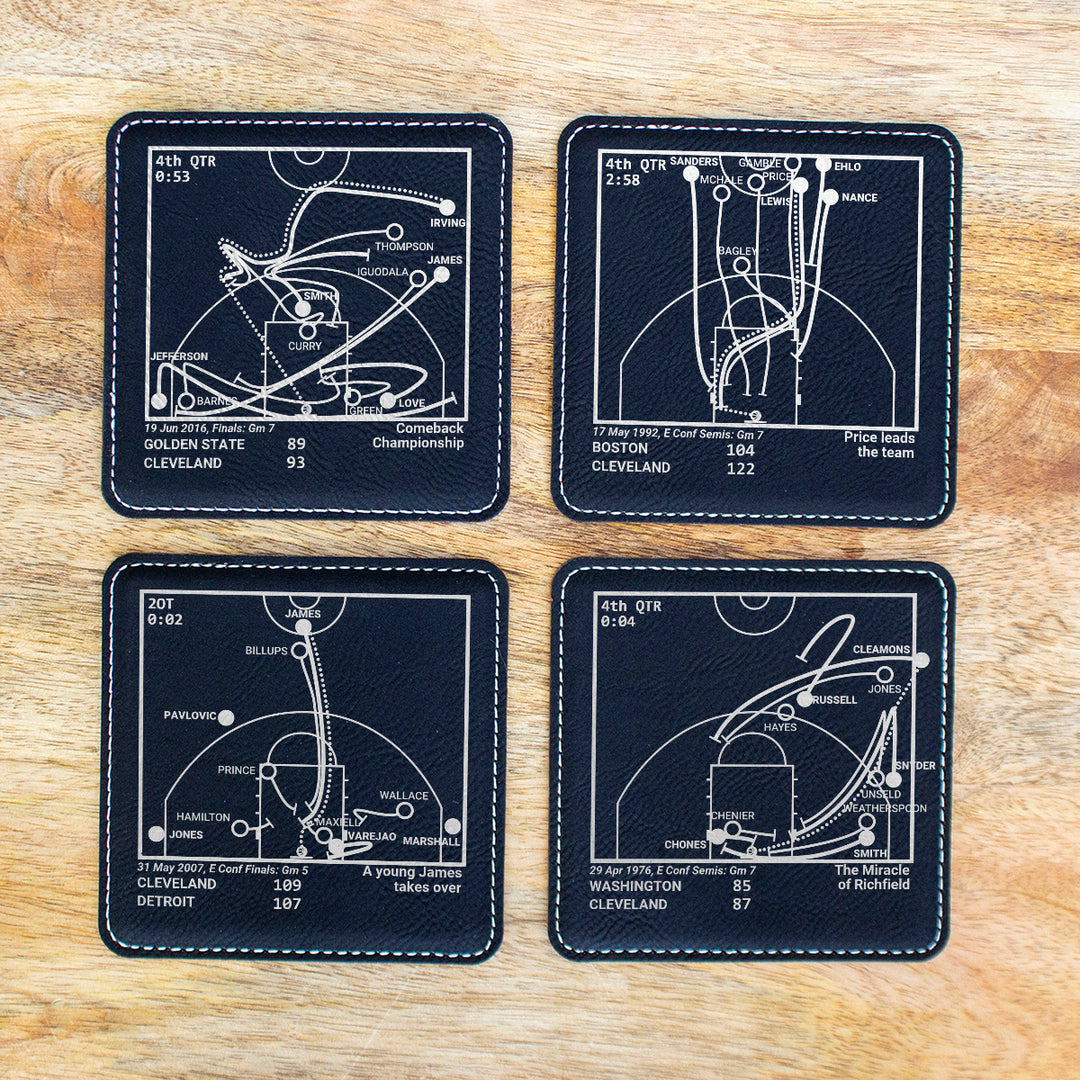Cleveland Cavaliers Greatest Plays: Leatherette Coasters (Set of 4)