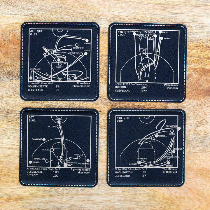 Cleveland Cavaliers Greatest Plays: Leatherette Coasters (Set of 4)