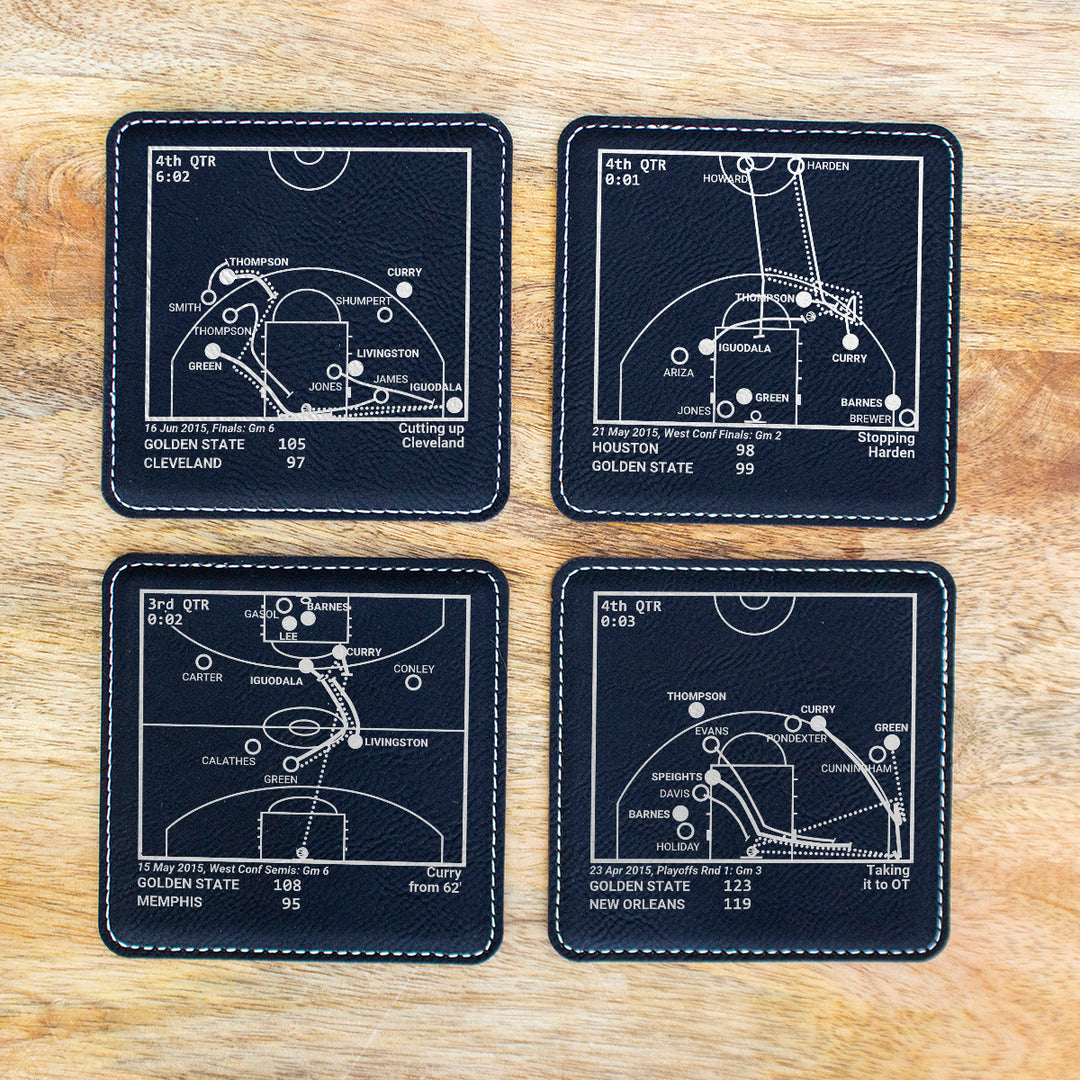 <b>2015 Champions</b> Warriors Plays: Leatherette Coasters (Set of 4)