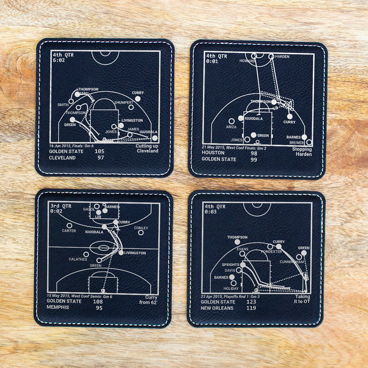 <b>2015 Champions</b> Warriors Plays: Leatherette Coasters (Set of 4)