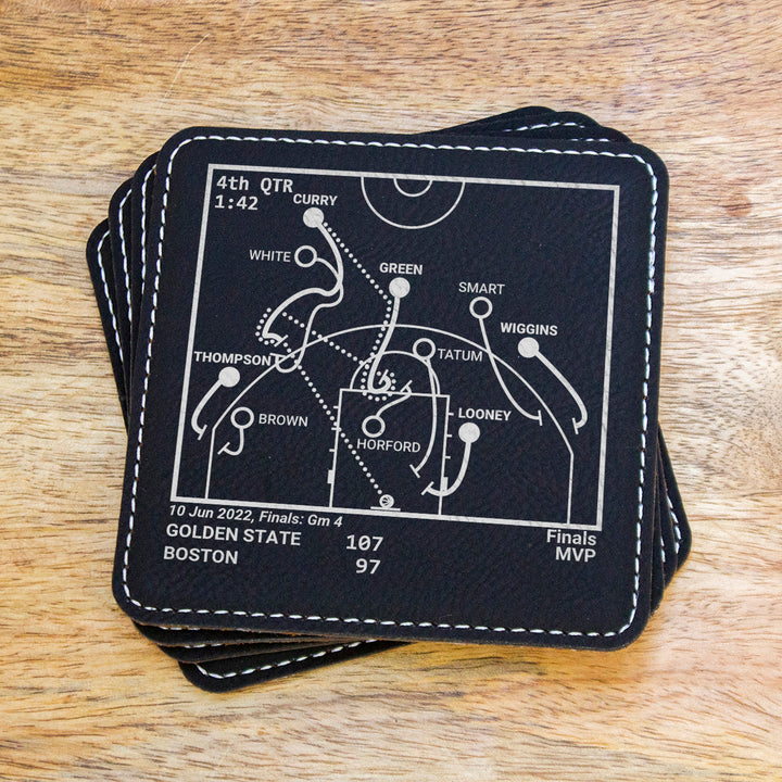 <b>2022 Champions</b> Warriors Plays: Leatherette Coasters (Set of 4)