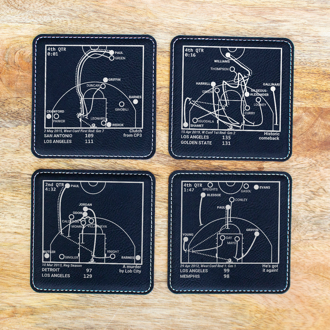 LA Clippers Greatest Plays: Leatherette Coasters (Set of 4)