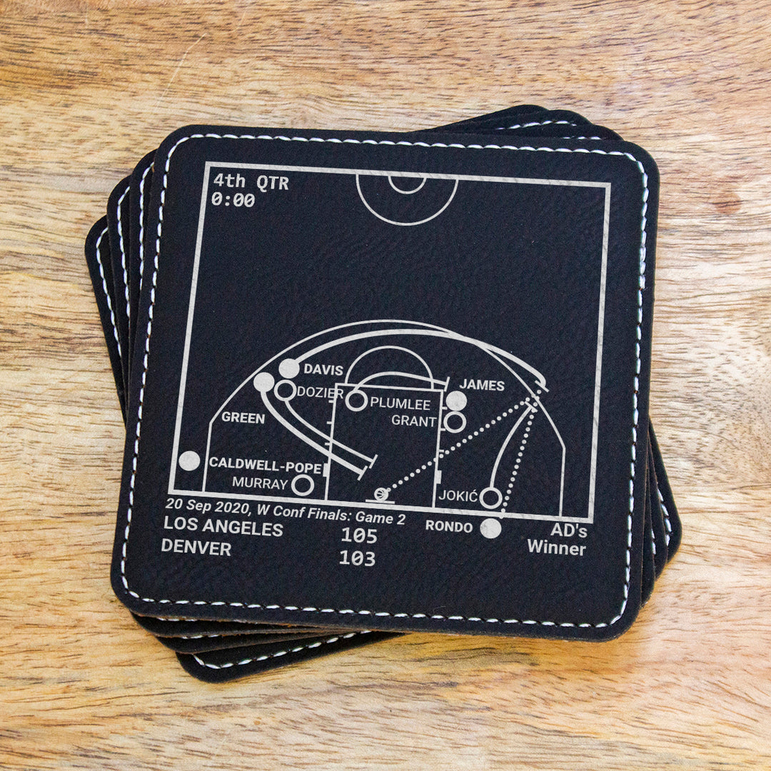 <b>2020 Champions</b> Lakers Plays: Leatherette Coasters (Set of 4)