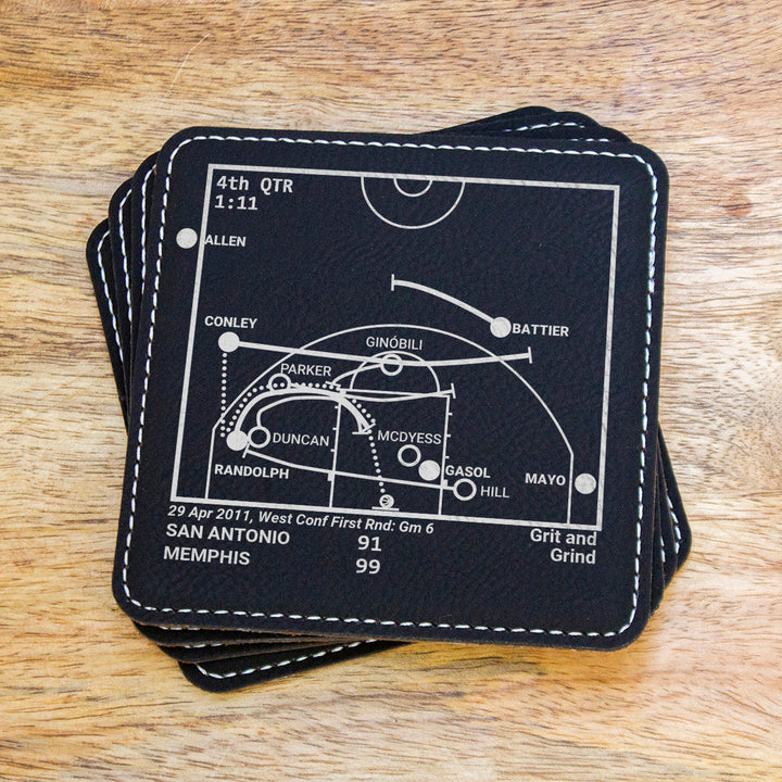 Memphis Grizzlies Greatest Plays: Leatherette Coasters (Set of 4)
