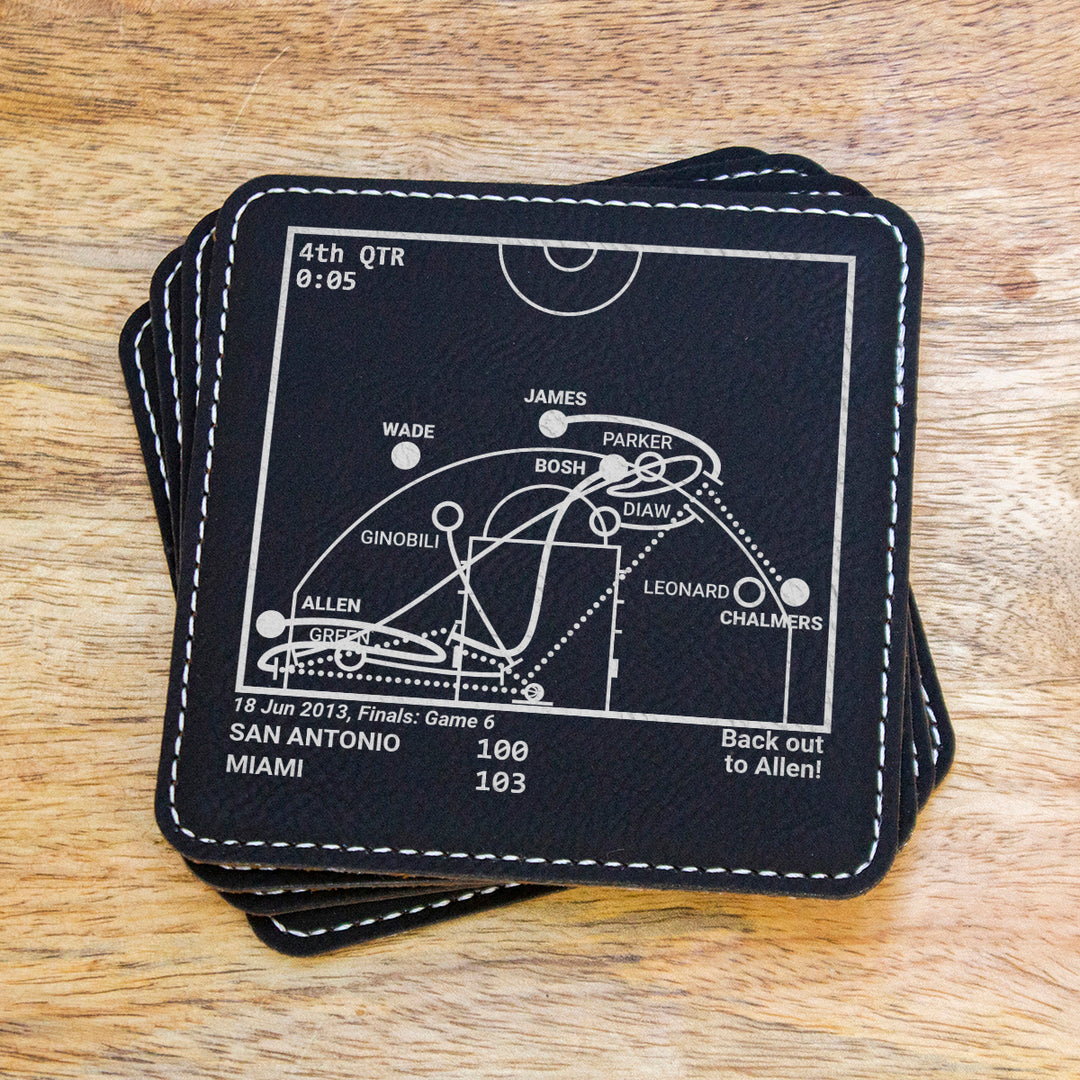 Miami Heat Greatest Plays: Leatherette Coasters (Set of 4)