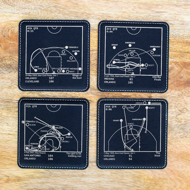 Orlando Magic Greatest Plays: Leatherette Coasters (Set of 4)