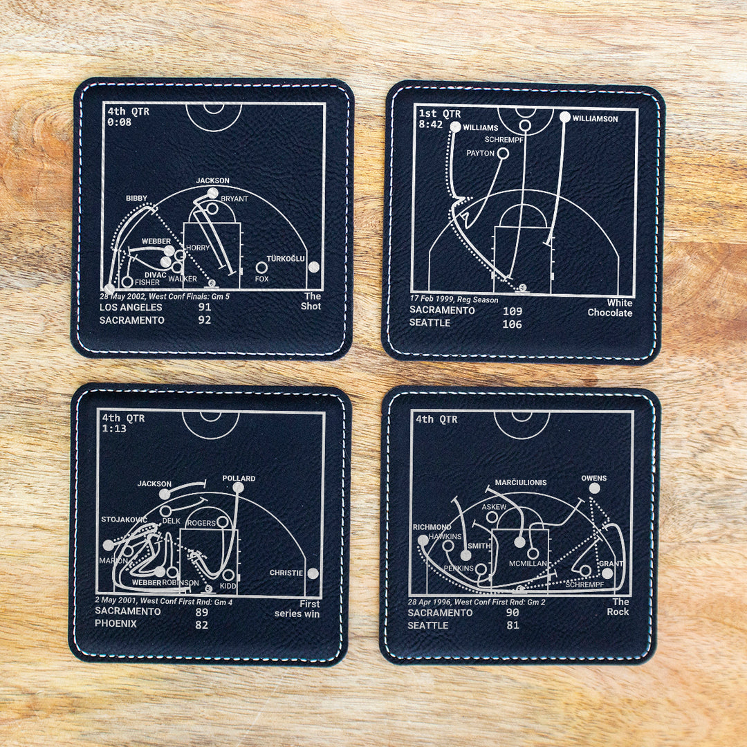 Sacramento Kings Greatest Plays: Leatherette Coasters (Set of 4)