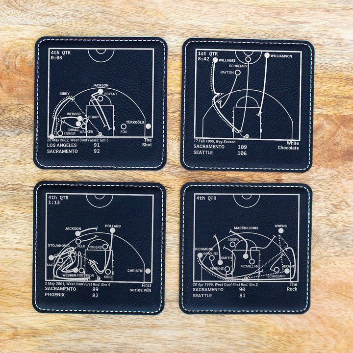 Sacramento Kings Greatest Plays: Leatherette Coasters (Set of 4)