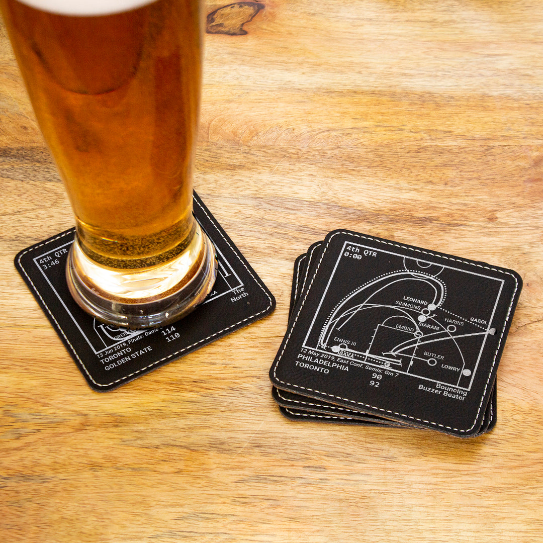 Toronto Raptors Greatest Plays: Leatherette Coasters (Set of 4)