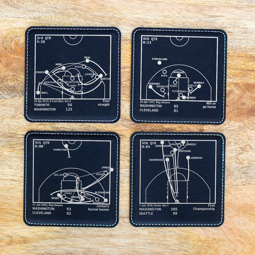 Washington Wizards Greatest Plays: Leatherette Coasters (Set of 4)