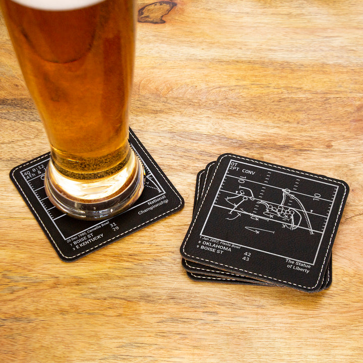 Boise State Football Greatest Plays: Leatherette Coasters (Set of 4)