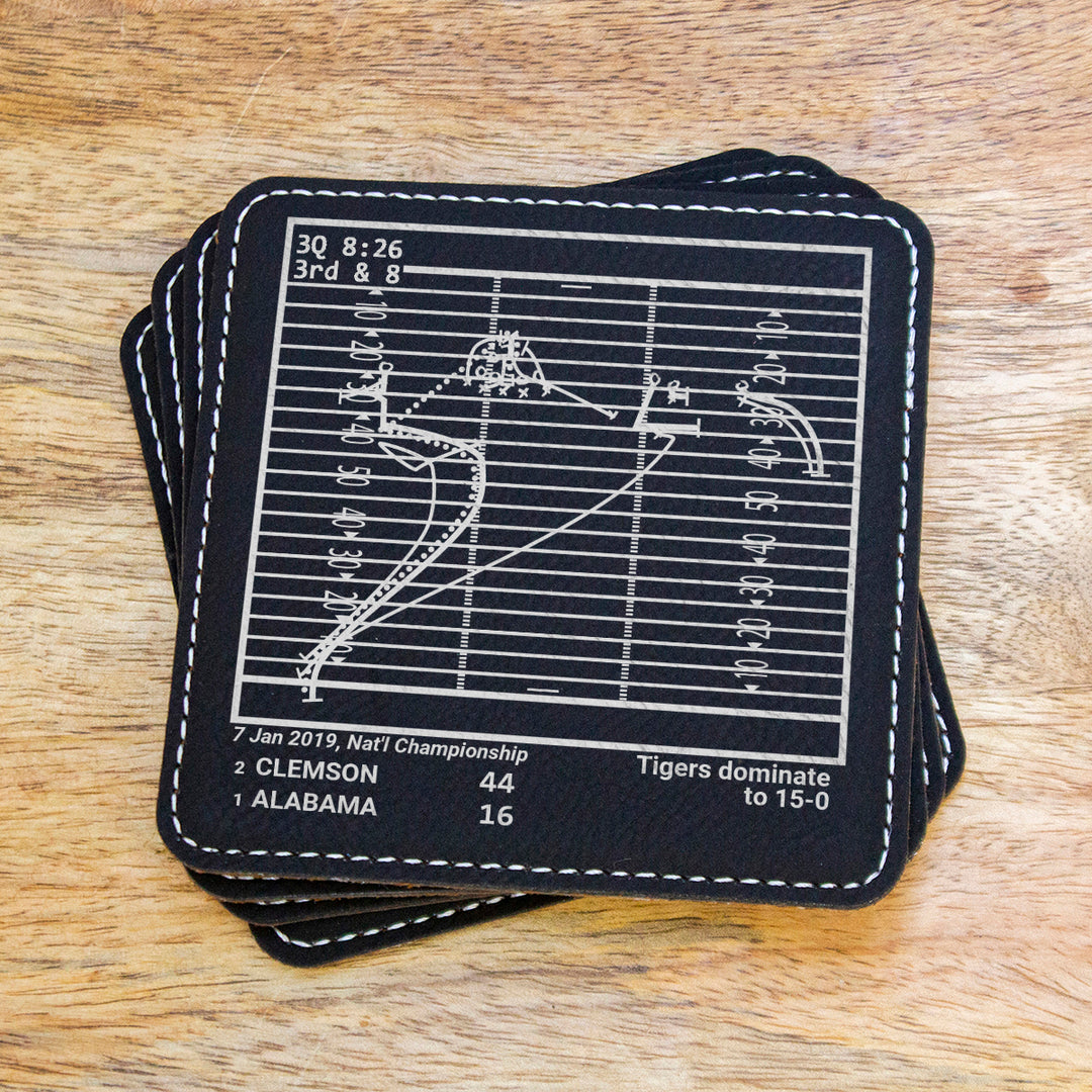 Clemson Football Greatest Plays: Leatherette Coasters (Set of 4)