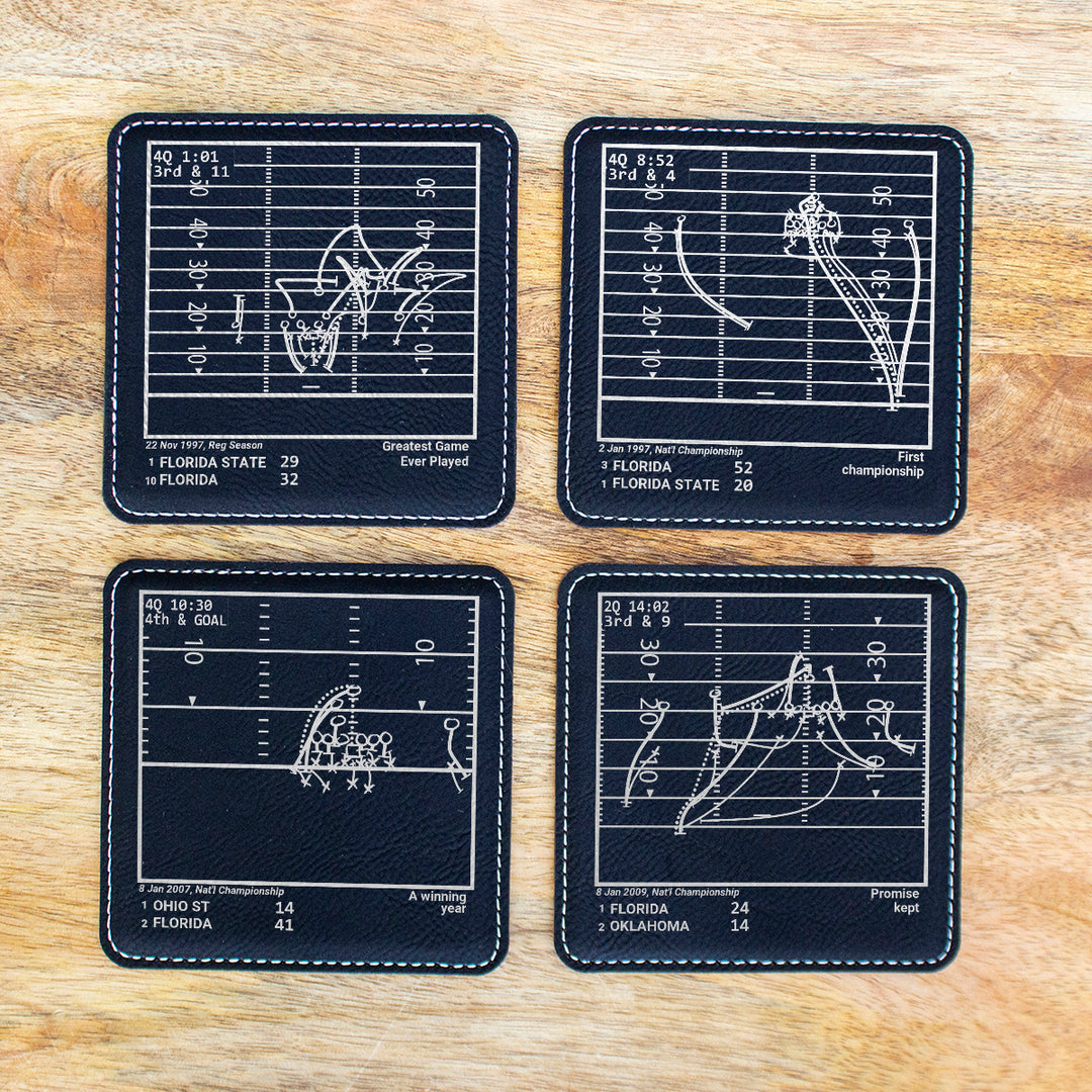 Florida Football Greatest Plays: Leatherette Coasters (Set of 4)
