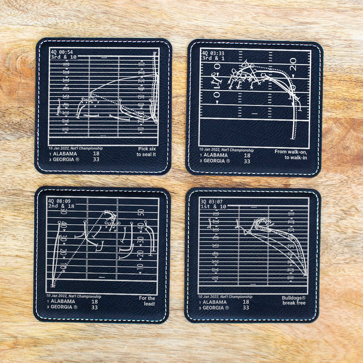 <b>2022 Champions</b> Georgia Football Plays: Leatherette Coasters (Set of 4)