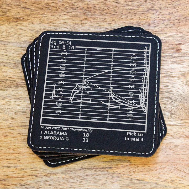 <b>2022 Champions</b> Georgia Football Plays: Leatherette Coasters (Set of 4)