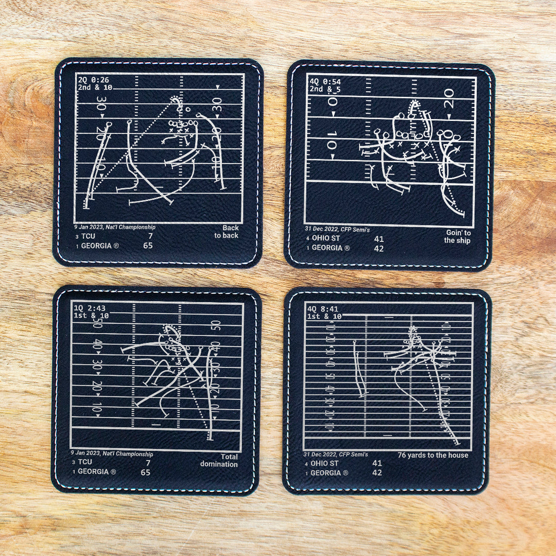 <b>2023 Champions</b> Georgia Football Plays: Leatherette Coasters (Set of 4)