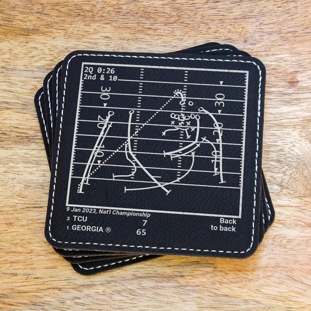 <b>2023 Champions</b> Georgia Football Plays: Leatherette Coasters (Set of 4)