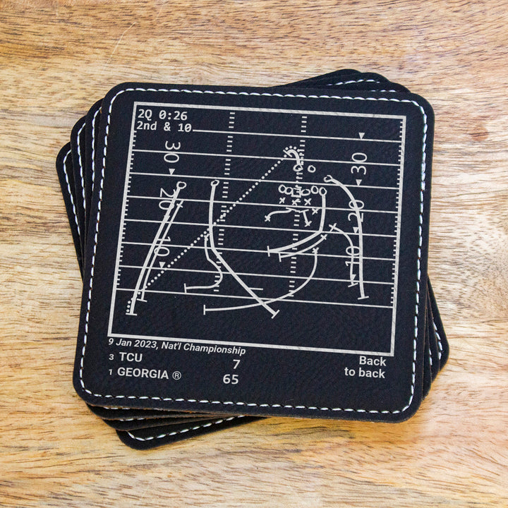 <b>2023 Champions</b> Georgia Football Plays: Leatherette Coasters (Set of 4)