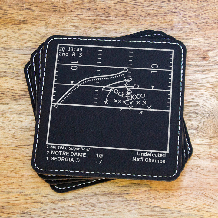 Georgia Football Greatest Plays: Leatherette Coasters (Set of 4)