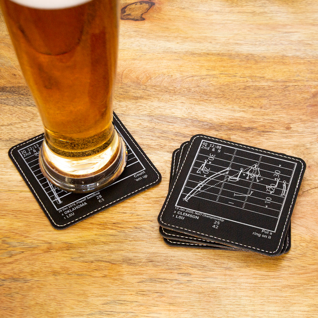 <b>2020 Champions</b> LSU Football Plays: Leatherette Coasters (Set of 4)