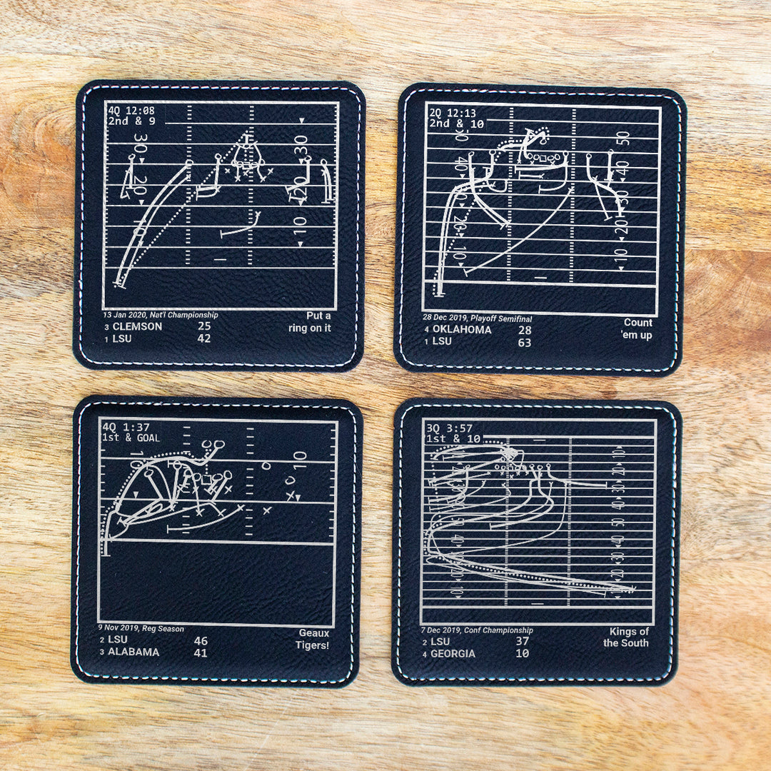 <b>2020 Champions</b> LSU Football Plays: Leatherette Coasters (Set of 4)