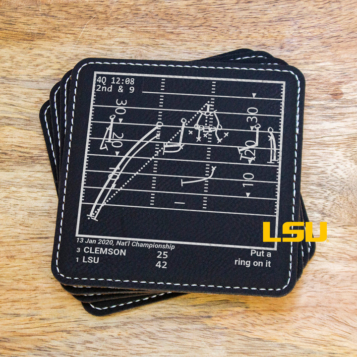 <b>2020 Champions</b> LSU Football Plays: Leatherette Coasters (Set of 4)