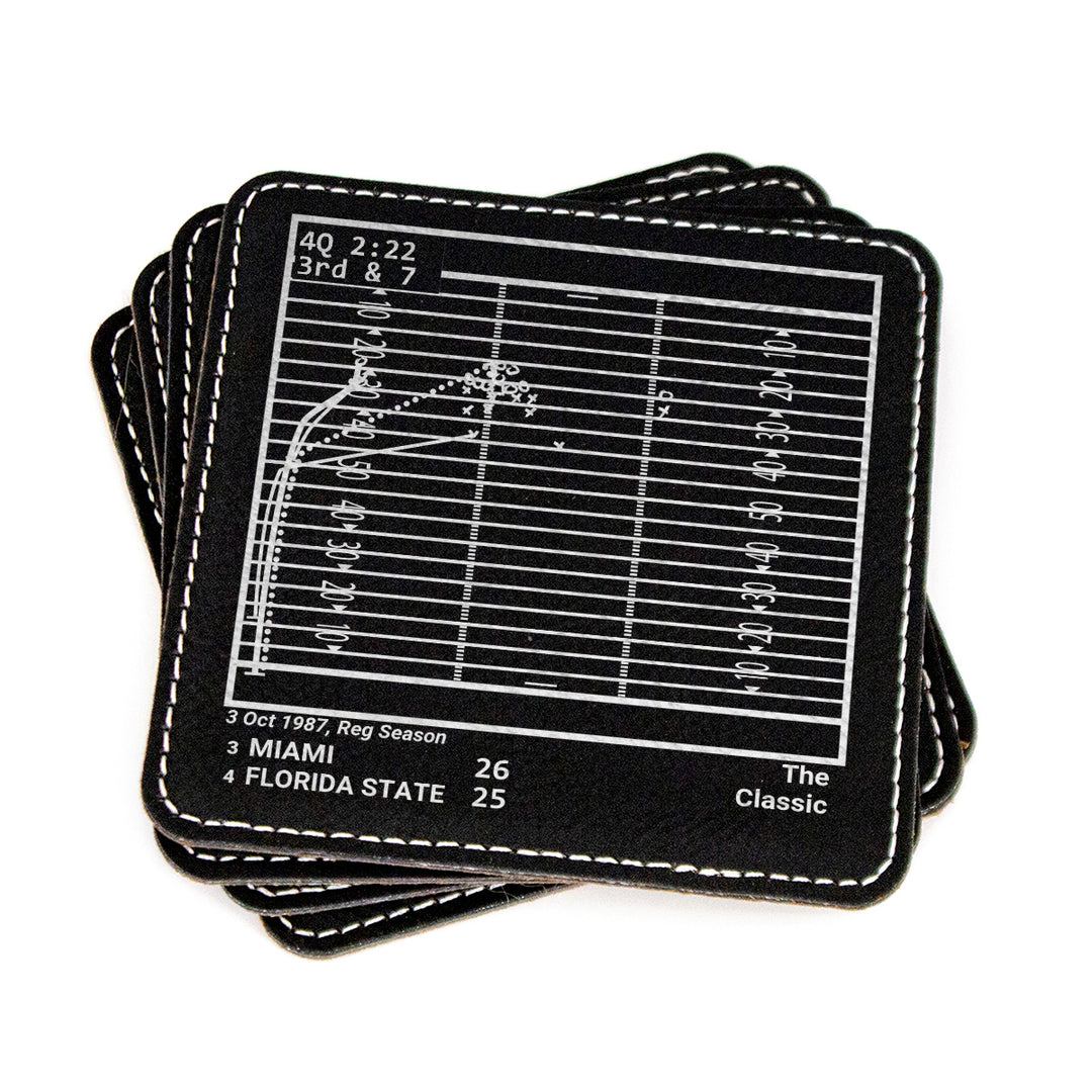Miami Football Greatest Plays: Leatherette Coasters (Set of 4)