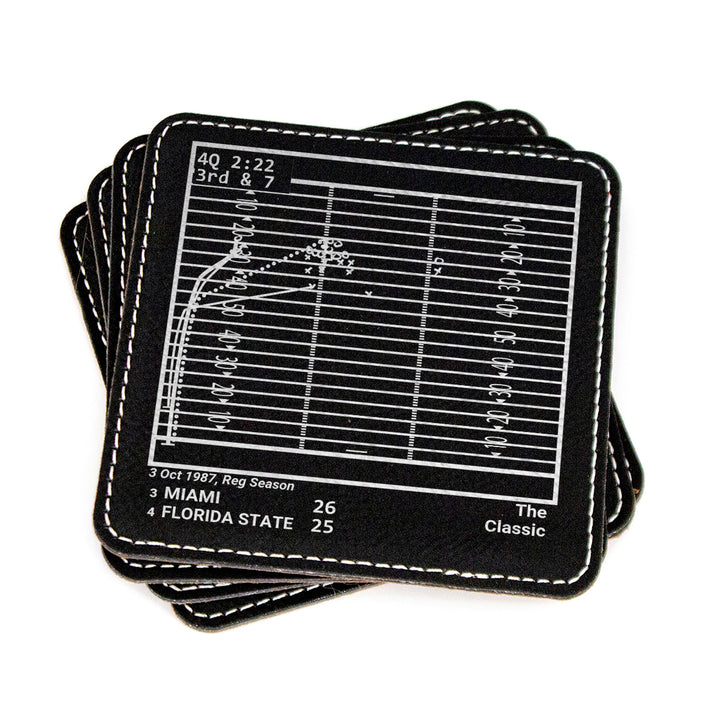 Miami Football Greatest Plays: Leatherette Coasters (Set of 4)