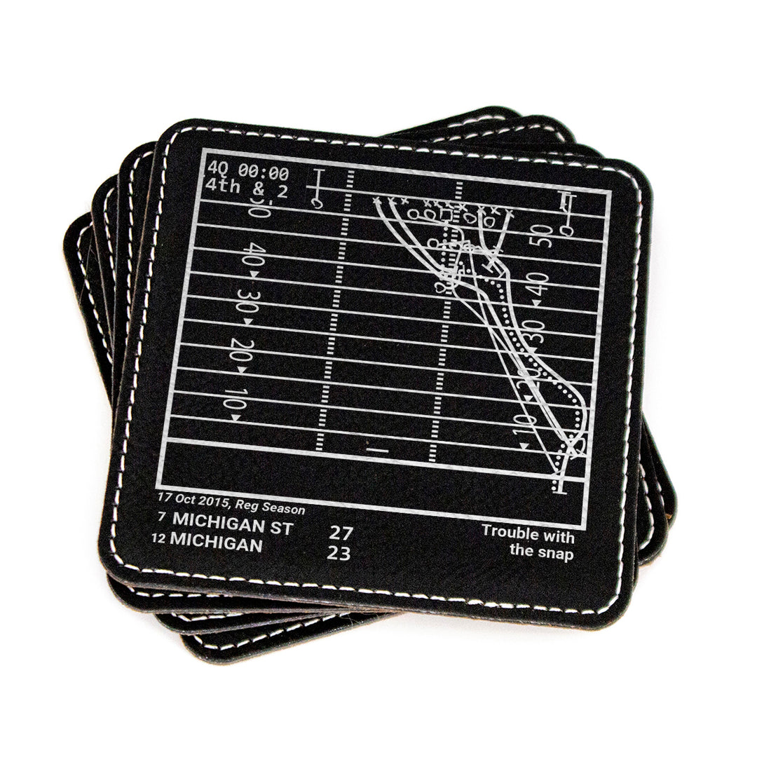 Michigan State Football Greatest Plays: Leatherette Coasters (Set of 4)