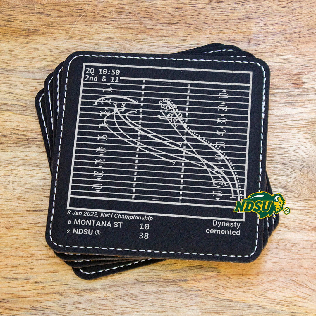 North Dakota State Football Greatest Plays: Leatherette Coasters (Set of 4)