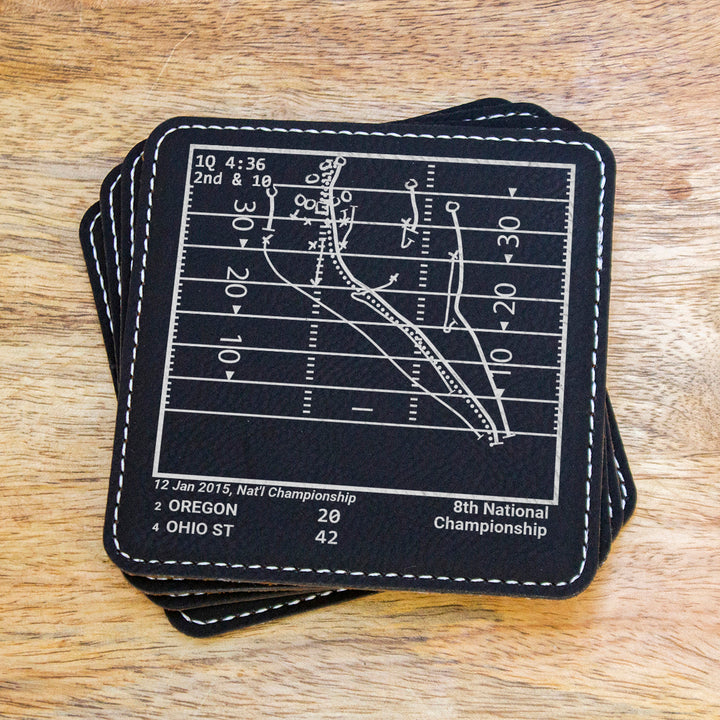 <b>2015 Champions</b> Ohio State Football Plays: Leatherette Coasters (Set of 4)