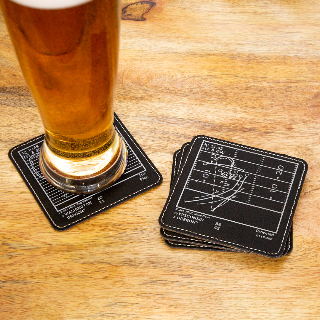 Oregon Football Greatest Plays: Leatherette Coasters (Set of 4)