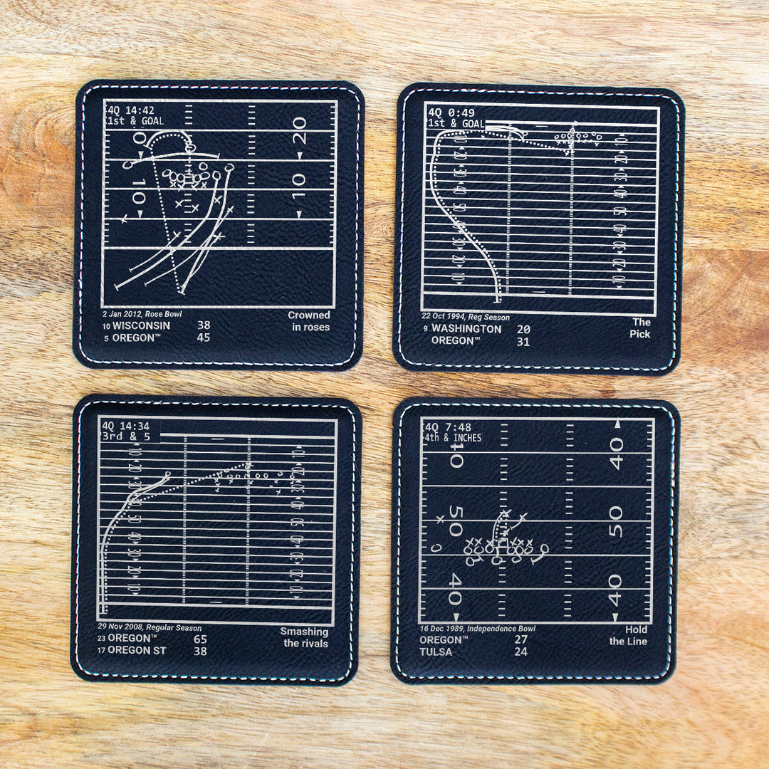 Oregon Football Greatest Plays: Leatherette Coasters (Set of 4)