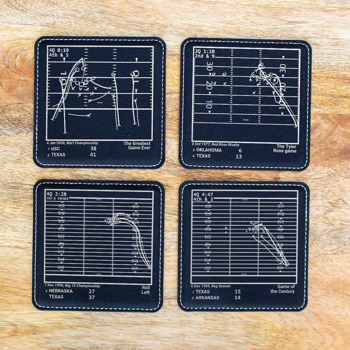 Texas Football Greatest Plays: Leatherette Coasters (Set of 4)