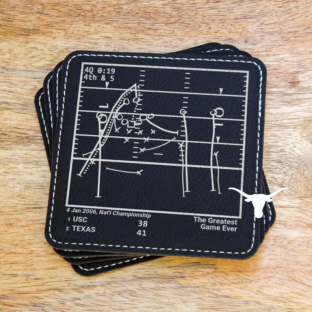 Texas Football Greatest Plays: Leatherette Coasters (Set of 4)