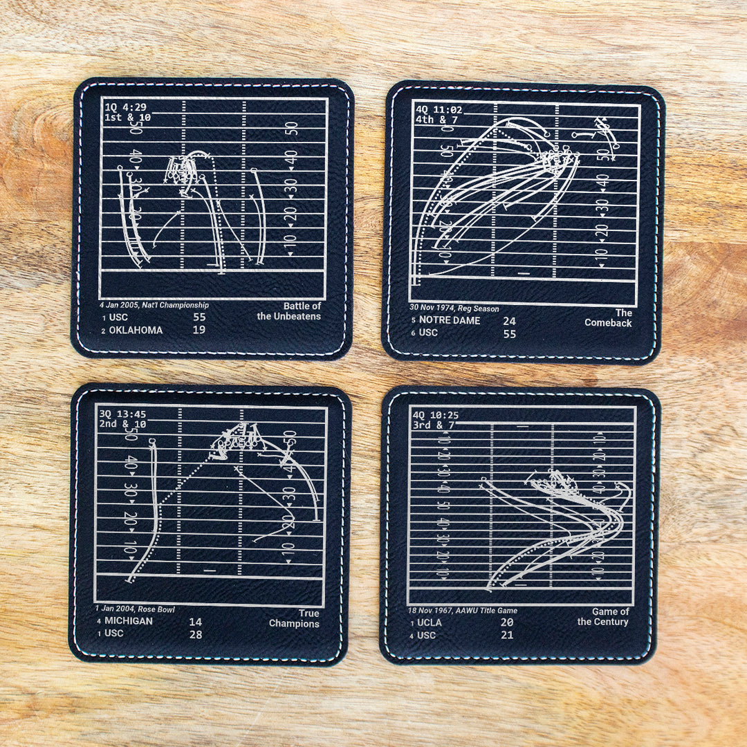 USC Football Greatest Plays: Leatherette Coasters (Set of 4)