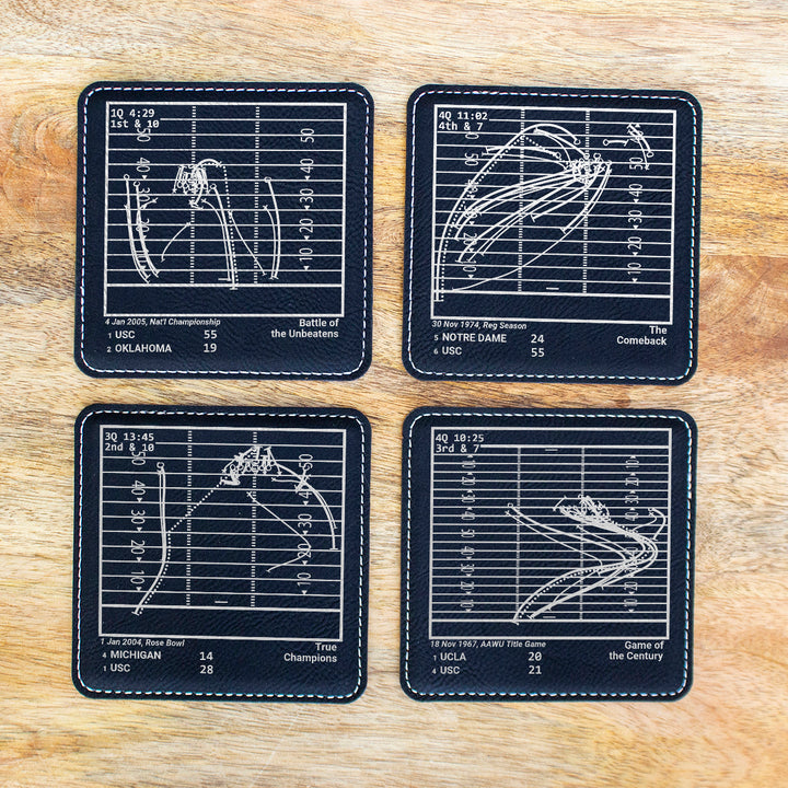 USC Football Greatest Plays: Leatherette Coasters (Set of 4)