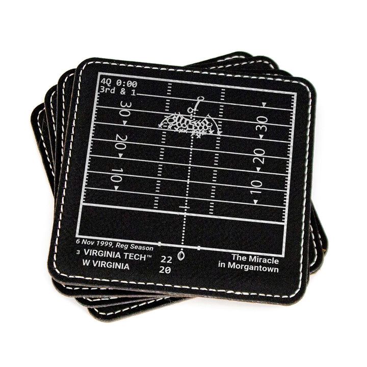 Virginia Tech Football Greatest Plays: Leatherette Coasters (Set of 4)