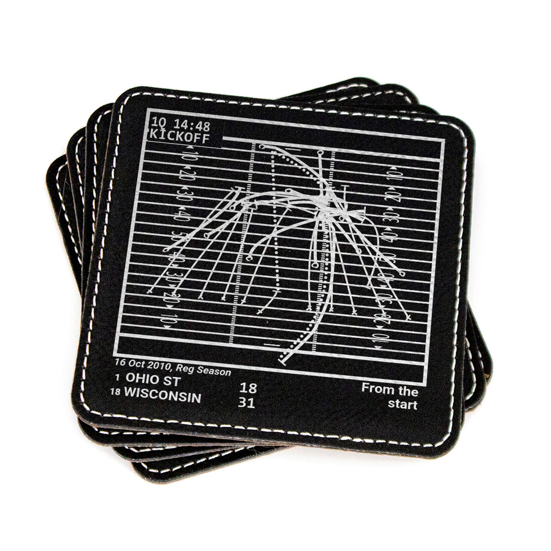 Wisconsin Football Greatest Plays: Leatherette Coasters (Set of 4)