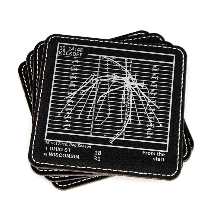 Wisconsin Football Greatest Plays: Leatherette Coasters (Set of 4)