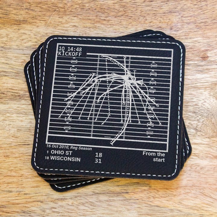 Wisconsin Football Greatest Plays: Leatherette Coasters (Set of 4)