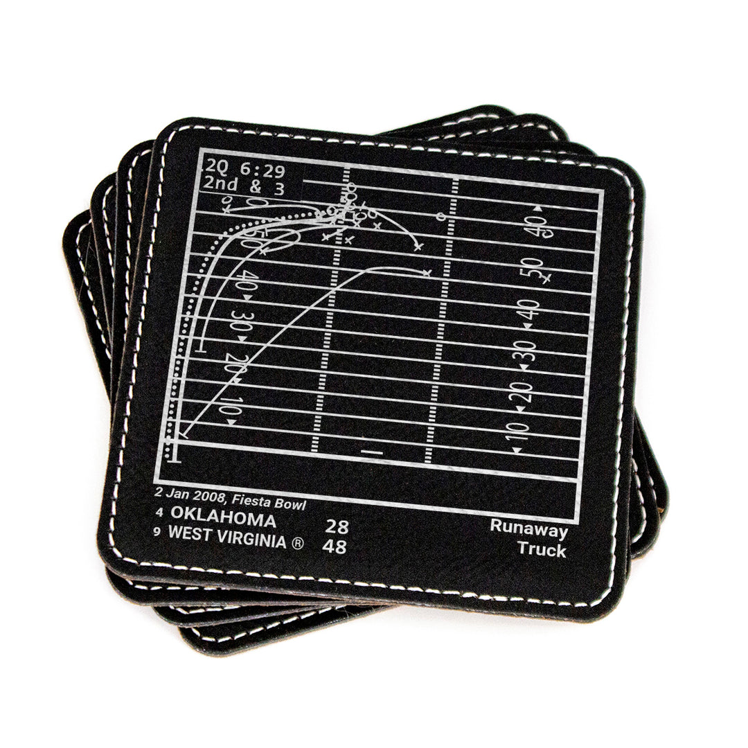 West Virginia Football Greatest Plays: Leatherette Coasters (Set of 4)