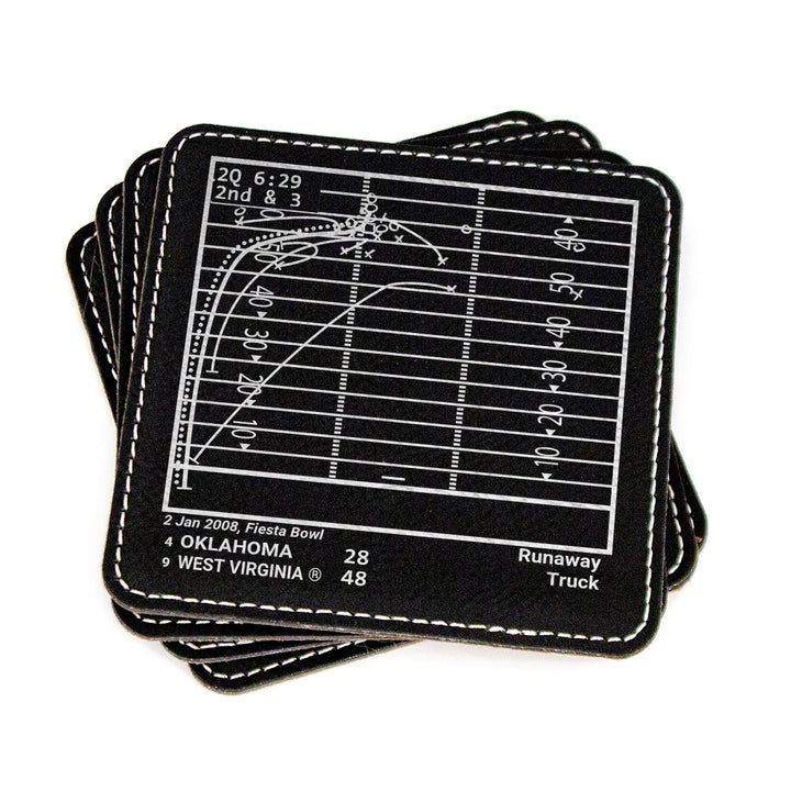 West Virginia Football Greatest Plays: Leatherette Coasters (Set of 4)