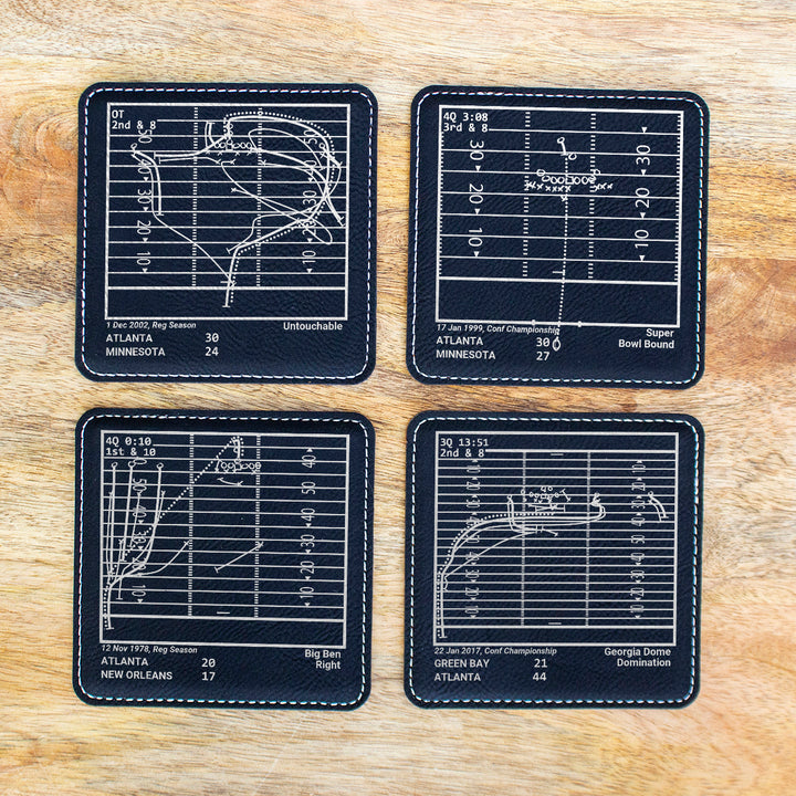 Atlanta Falcons Greatest Plays: Leatherette Coasters (Set of 4)