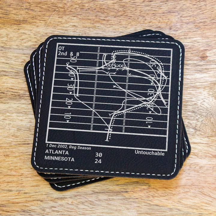Atlanta Falcons Greatest Plays: Leatherette Coasters (Set of 4)