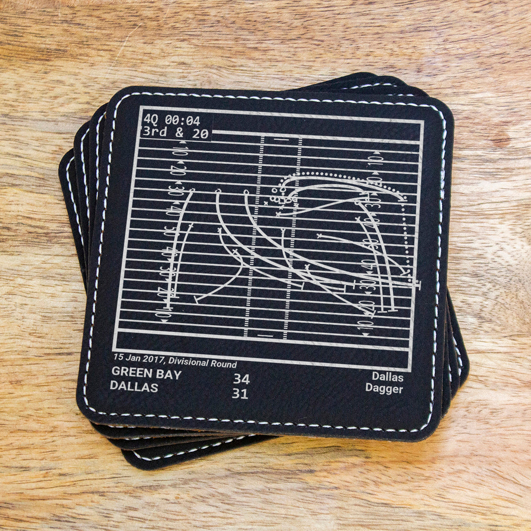 Greatest Packers Modern Plays: Leatherette Coasters (Set of 4)