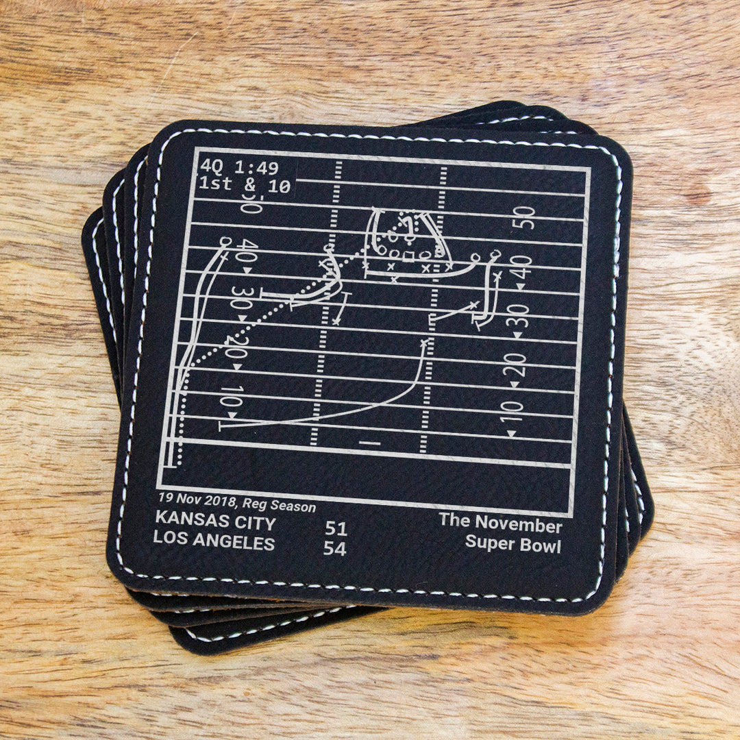 Los Angeles Rams Greatest Plays: Leatherette Coasters (Set of 4)