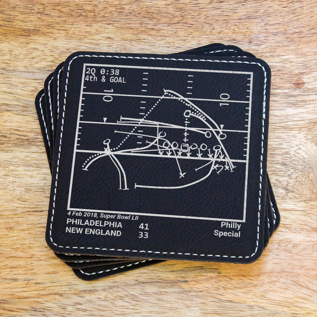 Philadelphia Eagles Greatest Plays: Leatherette Coasters (Set of 4)