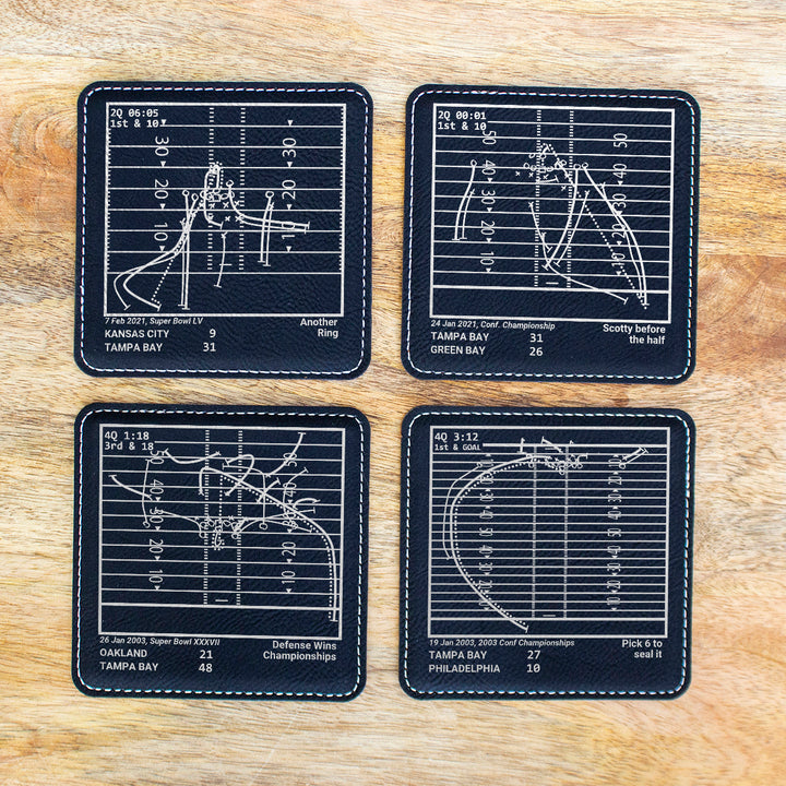 Tampa Bay Buccaneers Greatest Plays: Leatherette Coasters (Set of 4)